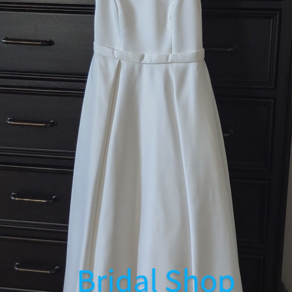 Satin Off-the-Shoulder Flower Girl Dress - Picture 4 of 4